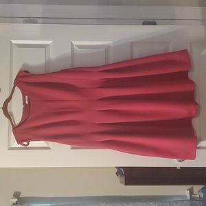 Calvin Klein Pleated Midi Dress Hot Pink